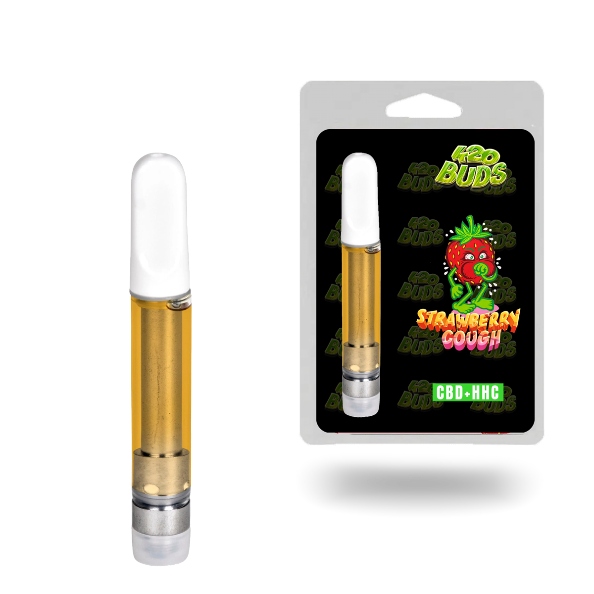 Strawberry Cough 95% HHC Vape Cartridge with sweet, fruity flavor
