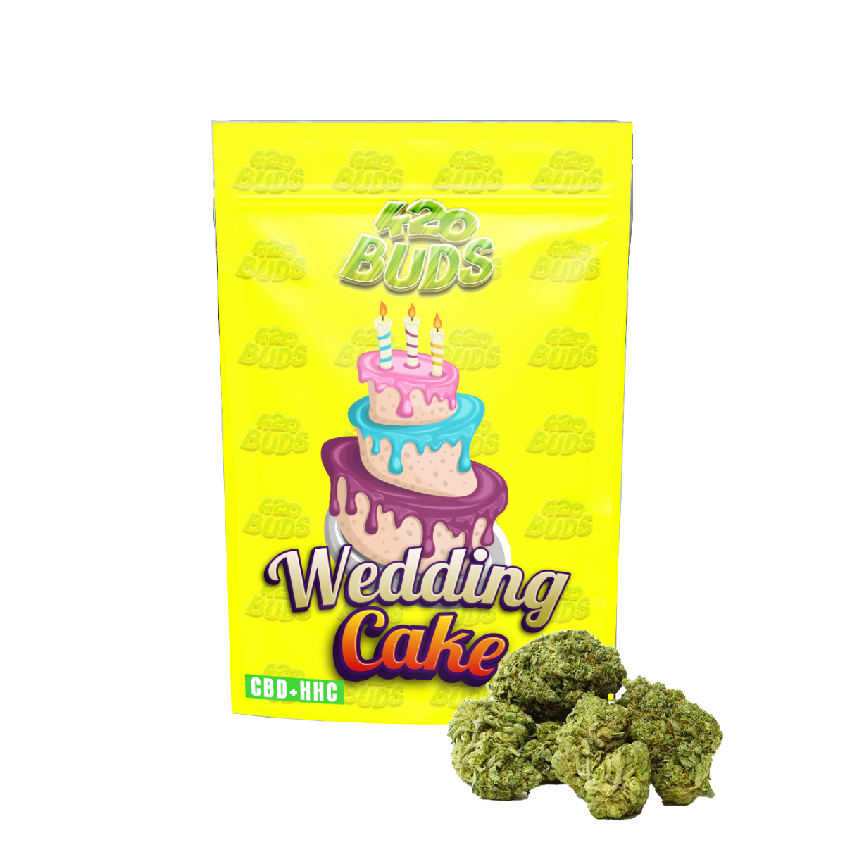 Wedding Cake HHC Flower ≈36.22% – Dense, hand-trimmed buds with sweet and earthy aroma