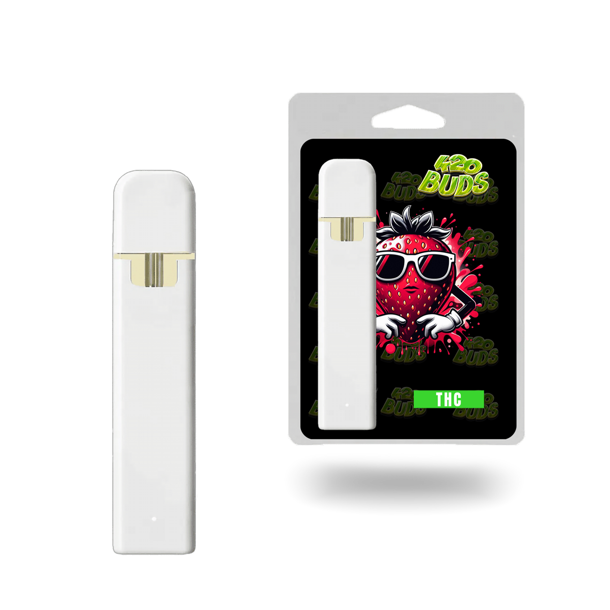 StrawBerry 90% THC-P Vape Pen with earthy and pine flavor notes