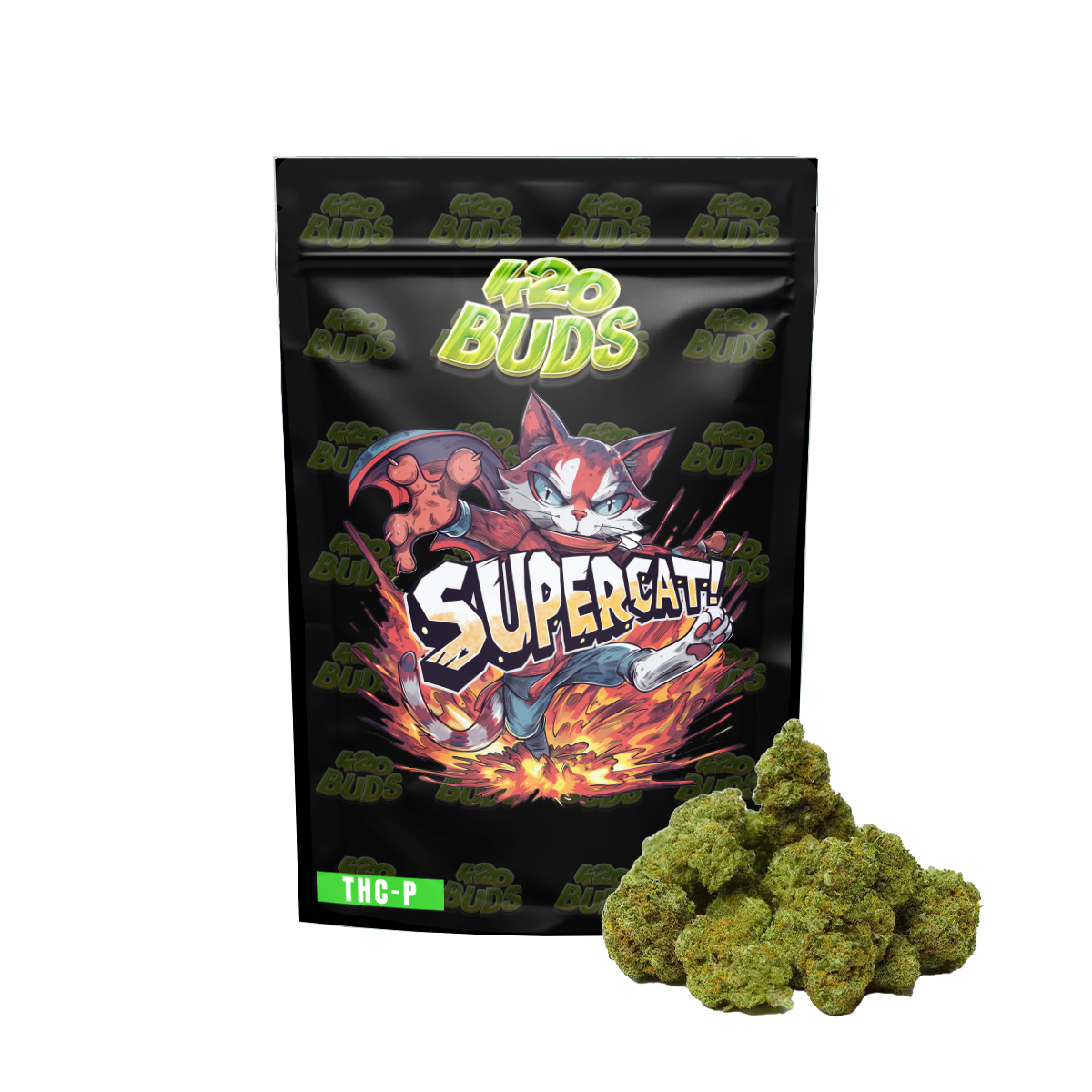 SuperCat Haze THC-P Flower 24.11% indoor-grown hemp buds